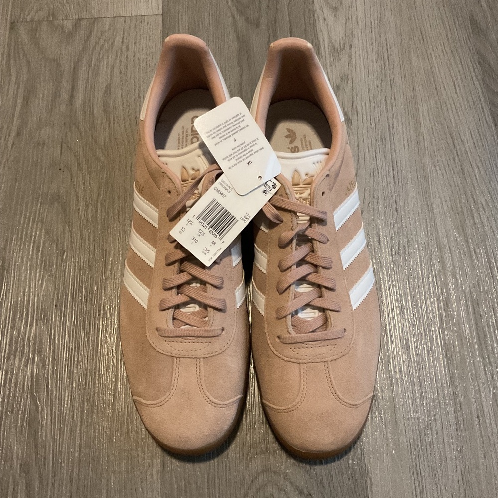 Adidas Gazelle Mens Trainers B41660 Beige Rose White Sneakers Shoes Sz 13